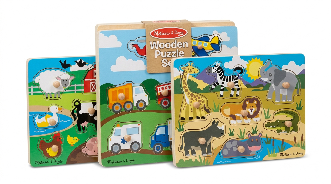 Melissa & Doug Wooden Puzzle Set