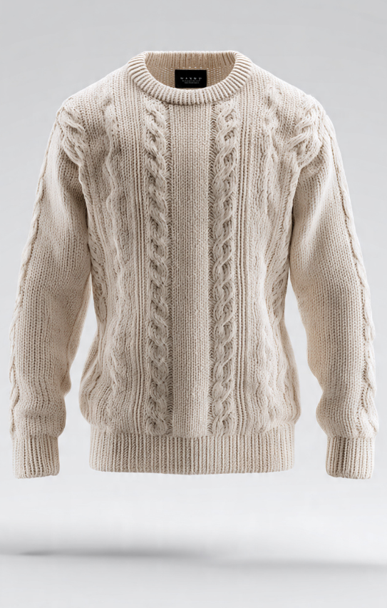 Cable-Knit Cotton Sweater